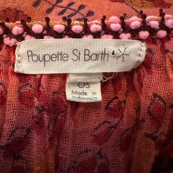 Poupette St. Barth Dress Poncho Chacha cover up one size. Coral - Picture 10 of 10